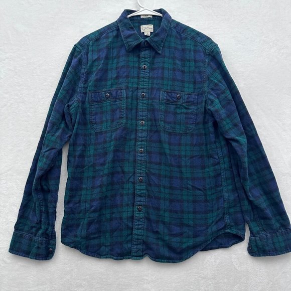 J.CREW Other - J Crew Shirt Mens L Black Watch Tartan Plaid Flannel Slim Fit Pockets Button Up